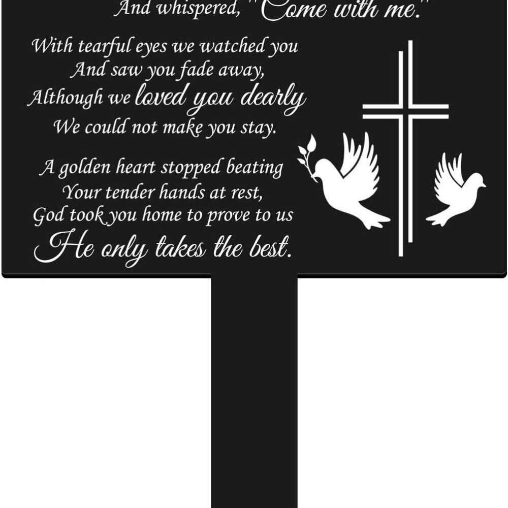 Memorial Remembrance Plaque Stake Waterproof Acrylic Grave Marker for Cemetery B
